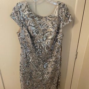 Calvin Klein Sequined Cowl back dress